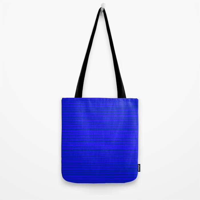 Natural Stripes Modern Minimalist Pattern in Double Electric Blue Tote Bag Gallery Image 2