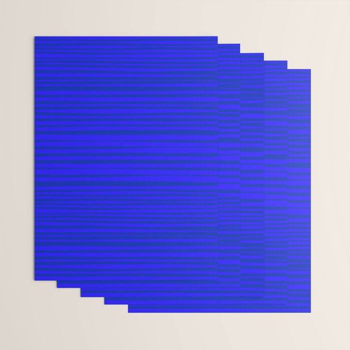 Natural Stripes Modern Minimalist Pattern in Double Electric Blue Wrapping Paper Gallery Image 3