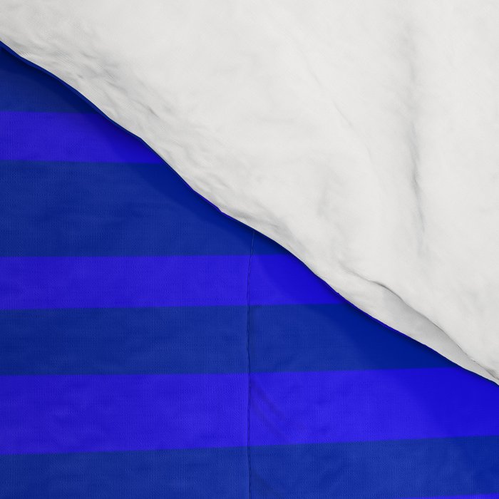 Natural Stripes Modern Minimalist Pattern in Double Electric Blue Comforter Gallery Image 4