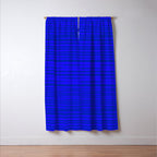 Natural Stripes Modern Minimalist Pattern in Double Electric Blue Window Curtain Gallery Image 3