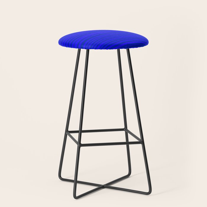 Natural Stripes Modern Minimalist Pattern in Double Electric Blue Stool Gallery Image 1