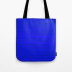 Natural Stripes Modern Minimalist Pattern in Double Electric Blue Tote Bag Gallery Image 1