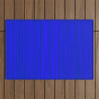 Natural Stripes Modern Minimalist Pattern in Double Electric Blue Outdoor Rug Gallery Image 1