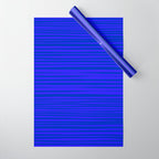 Natural Stripes Modern Minimalist Pattern in Double Electric Blue Wrapping Paper Gallery Image 1