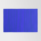 Natural Stripes Modern Minimalist Pattern in Double Electric Blue Rug Gallery Image 2