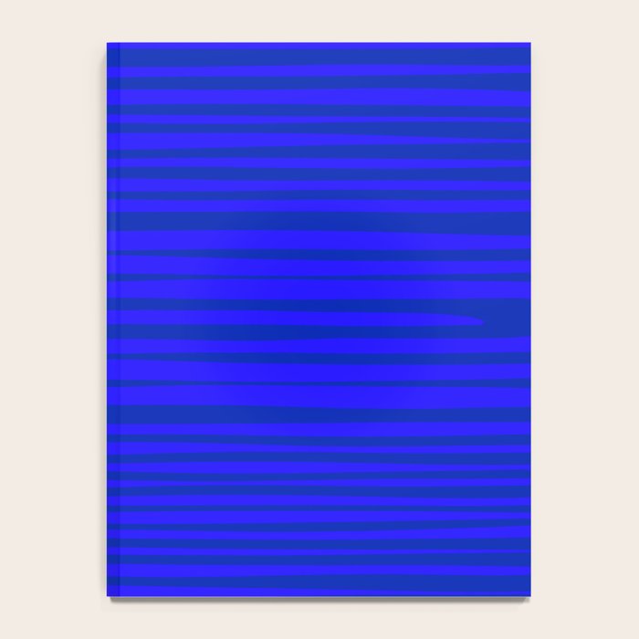Natural Stripes Modern Minimalist Pattern in Double Electric Blue Notebook Gallery Image 4