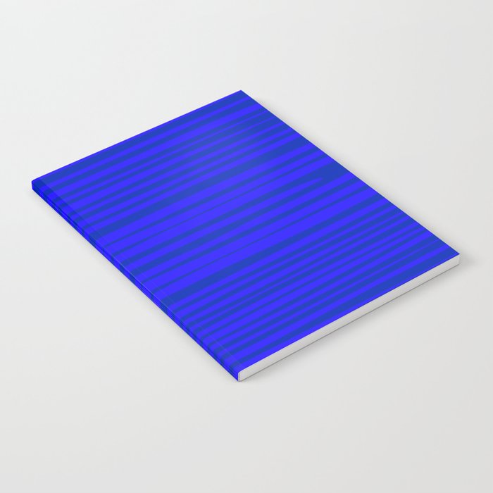 Natural Stripes Modern Minimalist Pattern in Double Electric Blue Notebook Gallery Image 2