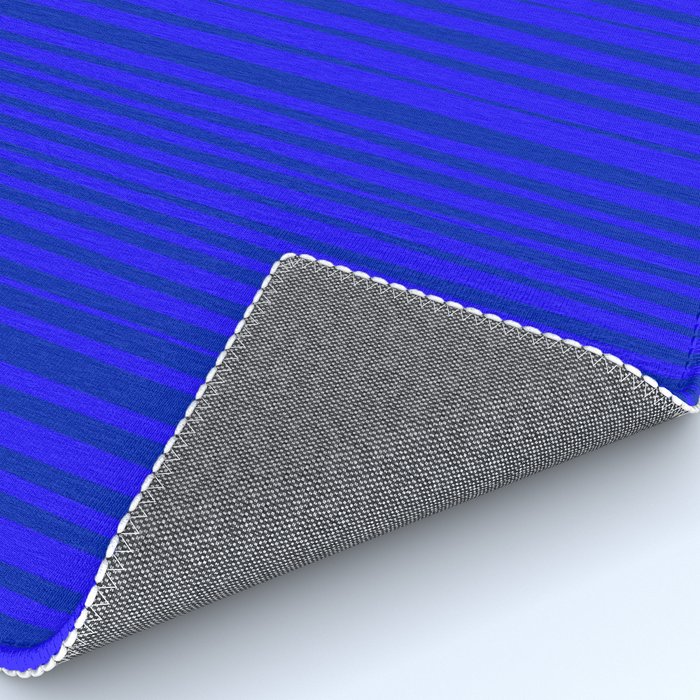 Natural Stripes Modern Minimalist Pattern in Double Electric Blue Rug Gallery Image 4