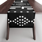 Abstract Black and White African Mud Cloth Design Table Runner Gallery Image 1