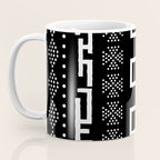 Abstract Black and White African Mud Cloth Design Coffee Mug Gallery Image 3