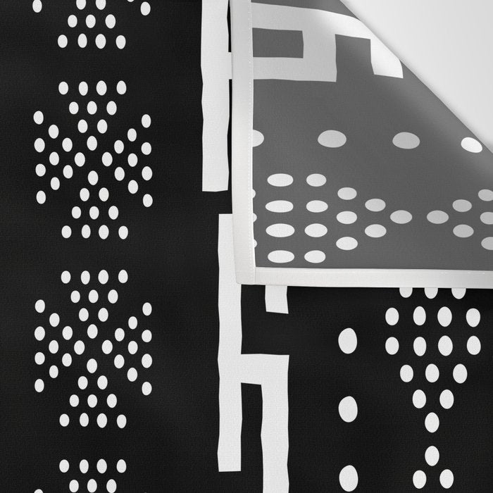 Abstract Black and White African Mud Cloth Design Wall Tapestry Gallery Image 3