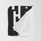 Abstract Black and White African Mud Cloth Design Throw Blanket Gallery Image 3