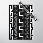Abstract Black and White African Mud Cloth Design Wrapping Paper Gallery Image 1