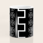 Abstract Black and White African Mud Cloth Design Coffee Mug Gallery Image 4