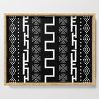 Abstract Black and White African Mud Cloth Design Serving Tray Gallery Image 1