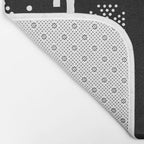 Abstract Black and White African Mud Cloth Design Bath Mat Gallery Image 2