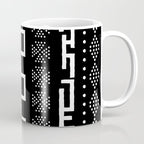 Abstract Black and White African Mud Cloth Design Coffee Mug Gallery Image 1