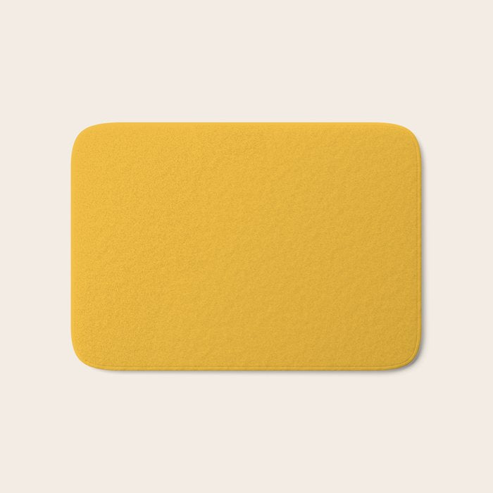 True Mustard Yellow Solid Bath Mat Gallery Image 1