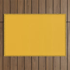 True Mustard Yellow Solid Outdoor Rug Gallery Image 1