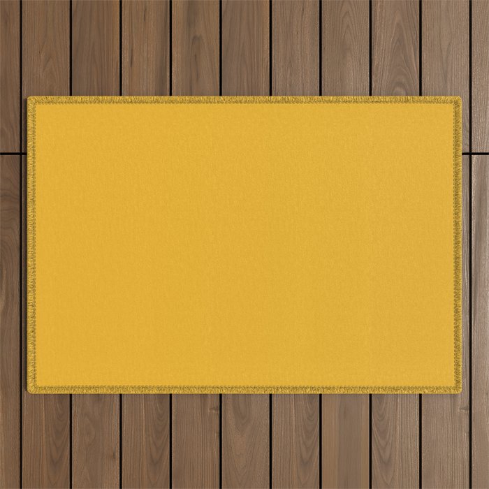 True Mustard Yellow Solid Outdoor Rug Gallery Image 1