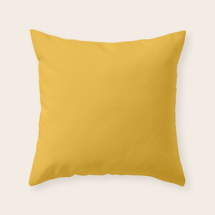 True Mustard Yellow Solid Throw Pillow Gallery Image 6