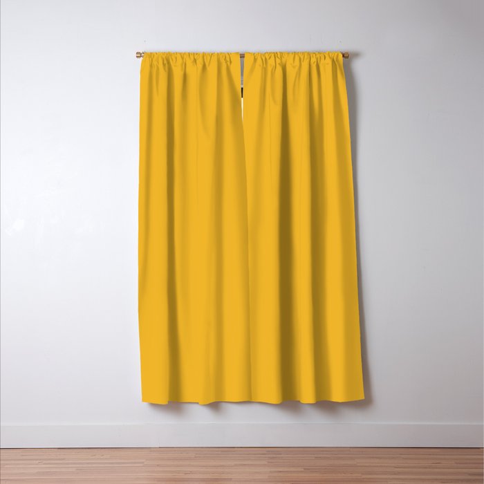True Mustard Yellow Solid Window Curtain Gallery Image 3