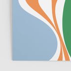 Retro Abstract New Groove Trippy Boho Pattern Green Baby Blue Orange Pink White Poster Gallery Image 3