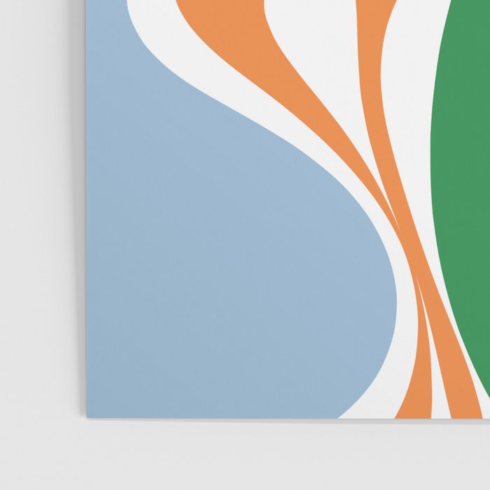 Retro Abstract New Groove Trippy Boho Pattern Green Baby Blue Orange Pink White Poster Gallery Image 3