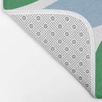 Retro Abstract New Groove Trippy Boho Pattern Green Baby Blue Orange Pink White Bath Mat Gallery Image 2