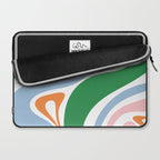 Retro Abstract New Groove Trippy Boho Pattern Green Baby Blue Orange Pink White Laptop Sleeve Gallery Image 2