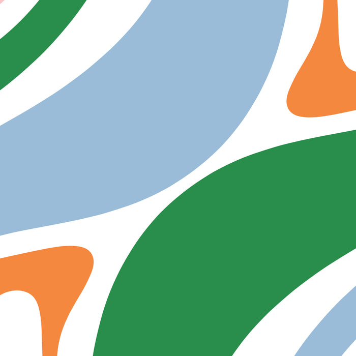 Retro Abstract New Groove Trippy Boho Pattern Green Baby Blue Orange Pink White Coffee Mug Gallery Image 2