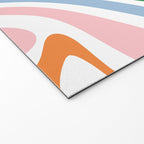 Retro Abstract New Groove Trippy Boho Pattern Green Baby Blue Orange Pink White Welcome Mat Gallery Image 2