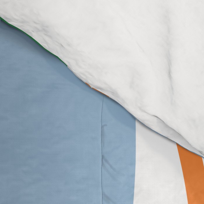Retro Abstract New Groove Trippy Boho Pattern Green Baby Blue Orange Pink White Comforter Gallery Image 4