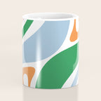 Retro Abstract New Groove Trippy Boho Pattern Green Baby Blue Orange Pink White Coffee Mug Gallery Image 4