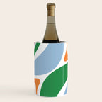 Retro Abstract New Groove Trippy Boho Pattern Green Baby Blue Orange Pink White Wine Chiller Gallery Image 1
