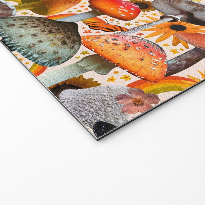 Mushroom Collage Print in Cream Welcome Mat Gallery Image 2