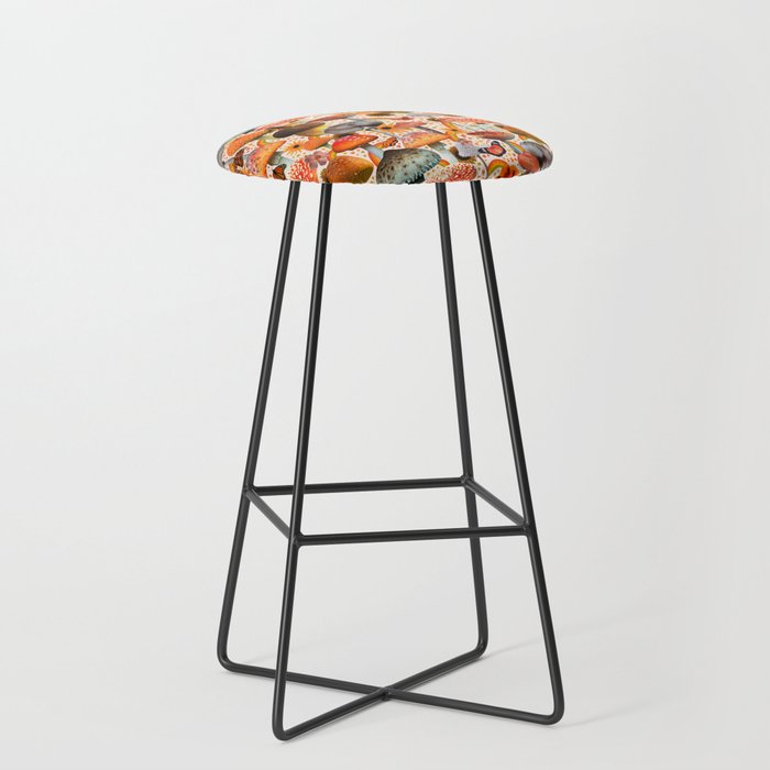 Mushroom Collage Print in Cream Stool Gallery Image 1