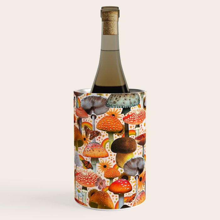 Mushroom Collage Print in Cream Wine Chiller Gallery Image 2