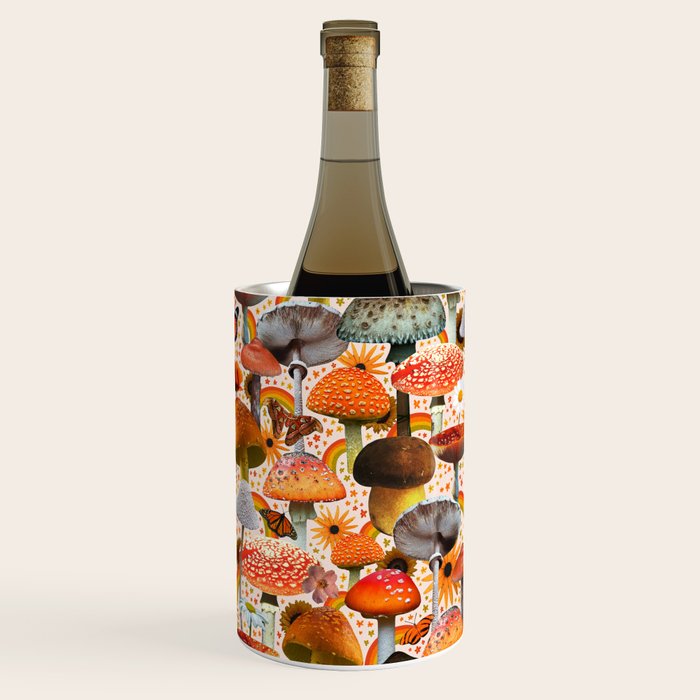 Mushroom Collage Print in Cream Wine Chiller Gallery Image 3