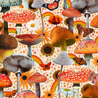 Mushroom Collage Print in Cream Coffee Mug Gallery Image 2