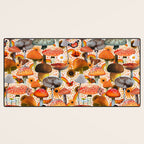 Mushroom Collage Print in Cream Desk Mat Gallery Image 3
