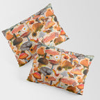 Mushroom Collage Print in Cream Pillow Sham Gallery Image 3
