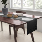 Abstraction_SUNRISE_SUNSET_BLACK_WHITE_MONO_POP_ART_0622A Table Runner Gallery Image 2