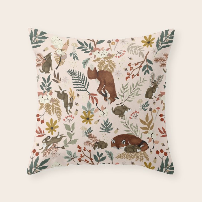 Animals winter wild nature 63 Throw Pillow Gallery Image 1