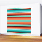 Teal Turquoise and Burnt Orange Southwest Serape Blanket Stripes Wall Mural Gallery Image 2