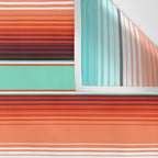 Teal Turquoise and Burnt Orange Southwest Serape Blanket Stripes Wall Tapestry Gallery Image 3