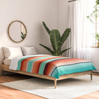Teal Turquoise and Burnt Orange Southwest Serape Blanket Stripes Comforter Gallery Image 2