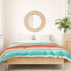 Teal Turquoise and Burnt Orange Southwest Serape Blanket Stripes Duvet Cover Gallery Image 3