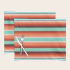 Teal Turquoise and Burnt Orange Southwest Serape Blanket Stripes Placemat Gallery Image 1