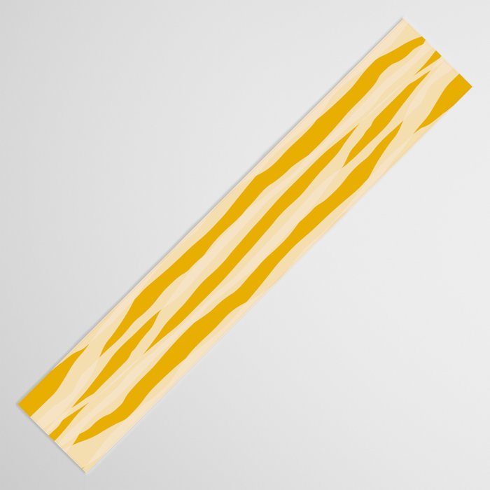 Abstract Organic Stripes Vertical Pattern in Mustard Yellow Table Runner Gallery Image 3